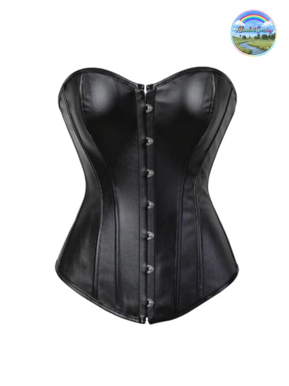 Faux Leather Corset Top Steampunk Gothic Zipper Bustier